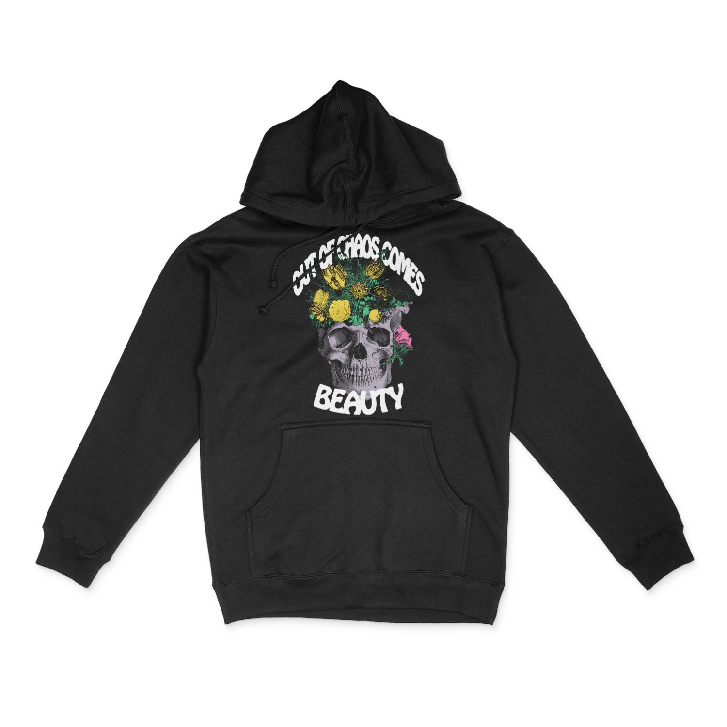 Floral Skull Hoodie, Bloom Skull Hoody, Whimsigoth Skull Hoodie